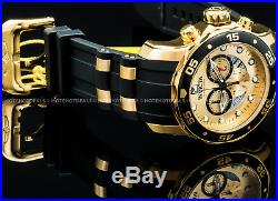 Invicta 48mm Men's Pro Diver Scuba Chronograph 18K Gold Plated IP SS PU Watch