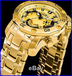 Invicta 48mm Mens Pro Diver Scuba 3.0 Chronograph 18K Gold Plated SS Tachy Watch
