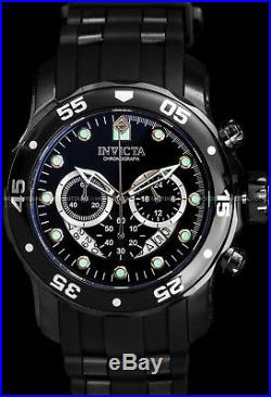 Invicta 48mm Mens Pro Diver Scuba Combat Chronograph Black Stainless Steel Watch