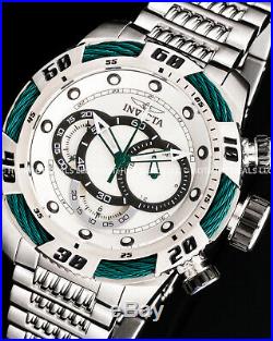 Invicta 50mm Mens Speedway Viper Gen-III Chronograph Green Silver Bracelet Watch