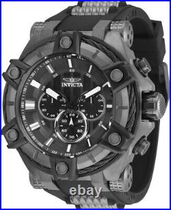 Invicta 52mm Bolt Gunmetal & Black Chronograph Silicone Strap Watch 35550