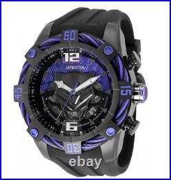 Invicta 52mm Bolt Limited Ed Marvel Panther Gunmetal Purple Silicone Strap Watch