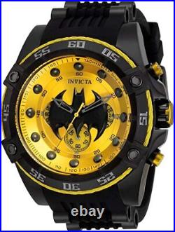 Invicta 52mm DC Comics BATMAN Ltd. Ed Chronograph Yellow Dial Black Case Watch