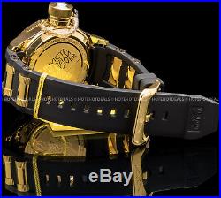 Invicta 52mm Mens Quinotaur Russian Diver Swiss Ronda 18K Gold Plated PU Watch