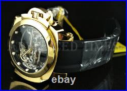 Invicta 53mm CF MAN OF WAR Ghost Automatic Skeletonized 18K Gold Plated Watch