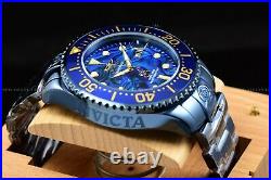 Invicta 54mm Grand Grand Diver Blue Bracelet Abalone Dial Automatic SS Watch