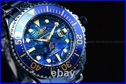 Invicta 54mm Grand Grand Diver Blue Bracelet Abalone Dial Automatic SS Watch