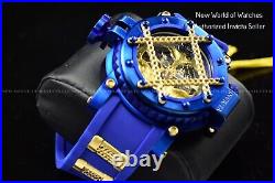 Invicta 54mm Men's Pro Diver Gold Blue Dial Silicone Automatic Watch 38579