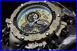 Invicta 55mm Gladiator Light Blue Blck Chrono Dial Black Titanium Bracelet Watch