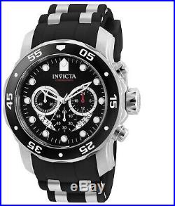 Invicta 6977 Men's Black Dial Steel and Rubber Strap Chronograph Watch