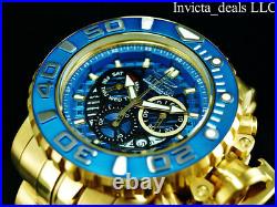 Invicta 70MM Men's SEA HUNTER Gen II Swiss Chronograph BLUE DIAL Gold Tone Watch