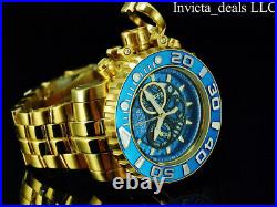 Invicta 70MM Men's SEA HUNTER Gen II Swiss Chronograph BLUE DIAL Gold Tone Watch