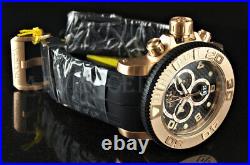Invicta 70mm Sea Hunter SWISS Chronograph Rose Tone Bezel & Case Black Watch NEW