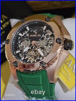 Invicta AKULA Automatic Dual Time Skeleton Green / Gold mens watch