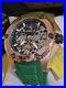 Invicta AKULA Automatic Dual Time Skeleton Green / Gold mens watch