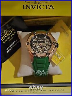 Invicta AKULA Automatic Dual Time Skeleton Green / Gold mens watch