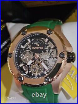 Invicta AKULA Automatic Dual Time Skeleton Green / Gold mens watch