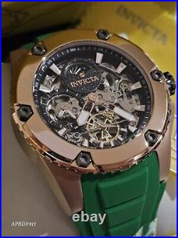 Invicta AKULA Automatic Dual Time Skeleton Green / Gold mens watch