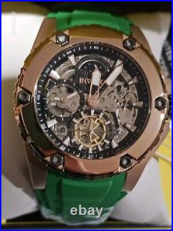 Invicta AKULA Automatic Dual Time Skeleton Green / Gold mens watch