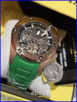 Invicta AKULA Automatic Dual Time Skeleton Green / Gold mens watch