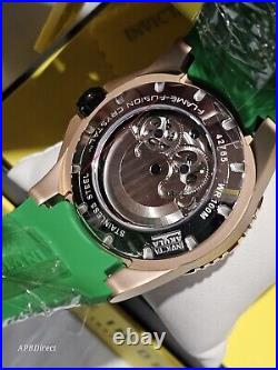 Invicta AKULA Automatic Dual Time Skeleton Green / Gold mens watch