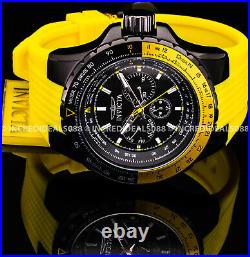 Invicta AVIATOR VOYAGE Multi Function Yellow BLACK Dial Nautical Men BOLD Watch