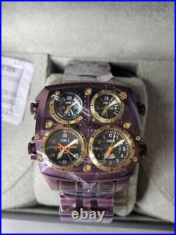 Invicta Aviator Zulu Time Men's Watch 50mm 4 Time Zone Purple 39280