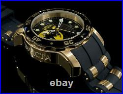 Invicta BATMAN PRO DIVER SCUBA Ltd Ed 18Kt Gold Plated Black Strap Men Watch