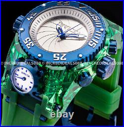 Invicta BOLT ZEUS MAGNUM SHUTTER CHRONOGRAPH SILVER BLUE GREEN ANATOMIC Watch
