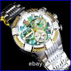 Invicta Bolt Abalone Stainless Steel Swiss Mvt Chronograph 51mm Watch New