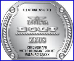 Invicta Bolt Zeus Magnum Chronograph Quartz Aqua-plated Black Dial Men's Watch