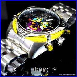 Invicta Britto Bolt Skull Silver Tone Stainless Steel Chronograph 47mm Watch New
