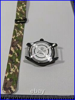Invicta Coalition Forces Black Case Black Dial Day Date 24 Hr Camo Band Watch