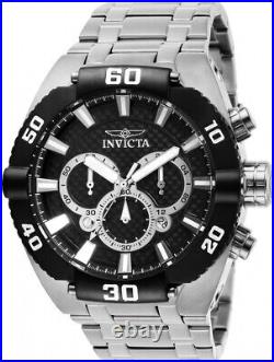 Invicta Coalition Forces Chronograph Black Dial Stainless Steel Mens Watch Nice