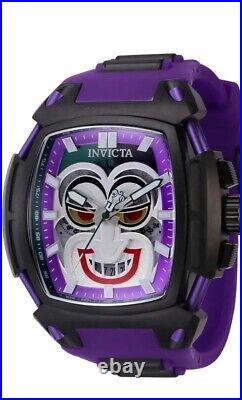 Invicta DC Comics Joker Men's Watch 53mm, Purple, Black 43734