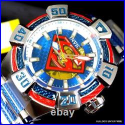 Invicta DC Comics Superman Stainless Steel 52mm Automatic Blue Red Watch New