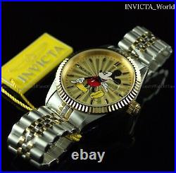 Invicta Disney Limited Edition Mickey Mouse 43mm Silver/Gold Tone SS Watch New