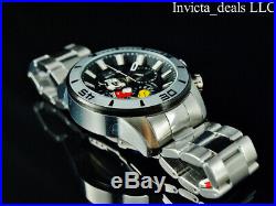 Invicta Disney Men's 48mm Pro Diver Chronograph BLACK DIAL Silver Tone SS Watch
