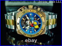 Invicta Disney Mens 48mm Pro Diver Chronograph BLUE DIAL Gold Two Tone SS Watch