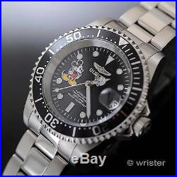Invicta Disney Mickey Mouse Pro Diver L. E. Black Dial Stainless Steel Mens Watch