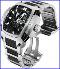 Invicta Grand Diablo Automatic Skeletonized Dial Watch Black and Silver Skeleton