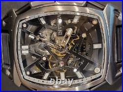 Invicta Grand Diablo Automatic Skeletonized Dial Watch Black and Silver Skeleton