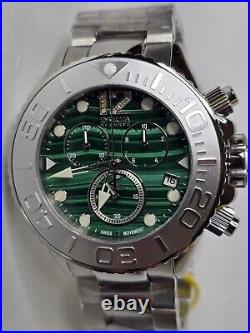 Invicta Grand Diver Chronograph Watch Green Malachite Dial Men's 52mm 45365
