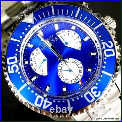 Invicta Grand Diver Master Calendar Stainless Steel Blue 47mm Watch New