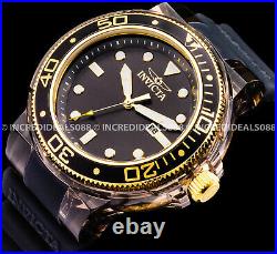Invicta Grand Pro Diver Anatomic 18K Gold Black SS 52mm Stylish Bold Mens Watch