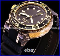 Invicta Grand Pro Diver Anatomic 18K Gold Black SS 52mm Stylish Bold Mens Watch