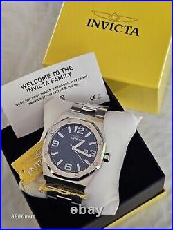 Invicta HURACAN Blue Tux Dial Silver SS Bracelet Flame-Fusion mens watch