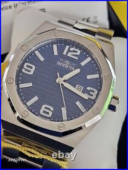 Invicta HURACAN Blue Tux Dial Silver SS Bracelet Flame-Fusion mens watch