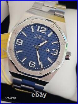 Invicta HURACAN Blue Tux Dial Silver SS Bracelet Flame-Fusion mens watch