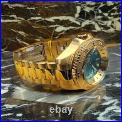 Invicta Hydromax Men's Quartz Blue Dial Men's Gold Tone Pro Diver Steel Watch